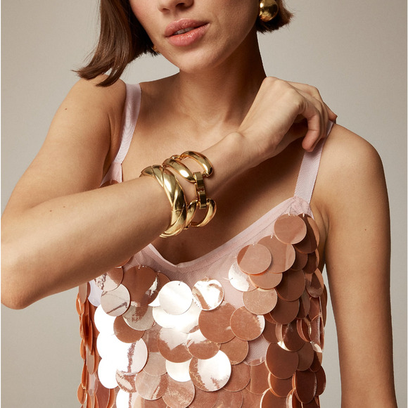 J. Crew Collection Circle Sequin Midi Dress Peachy Pink Holiday Party US 10 NWT - Picture 2 of 16